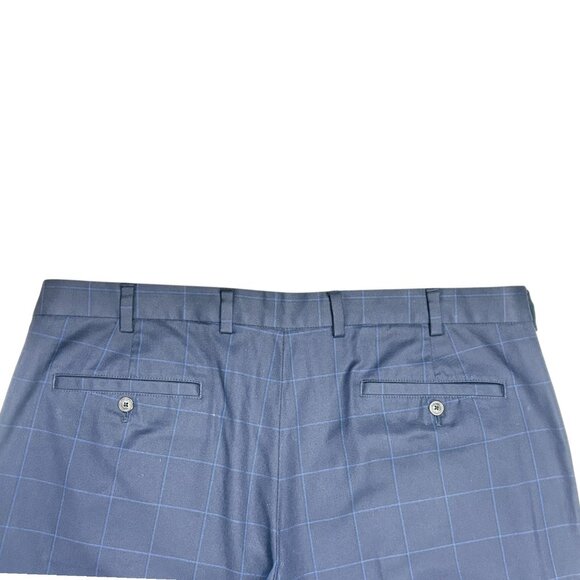 Brooks Brothers Clark Navy Windowpane Flat Advantage Chino - Picture 8 of 11